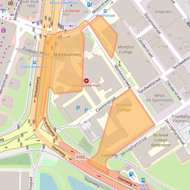 Kaart van postcodegebied 3083AN.