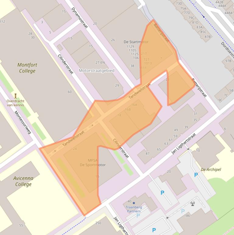 Kaart van postcodegebied 3083AV.