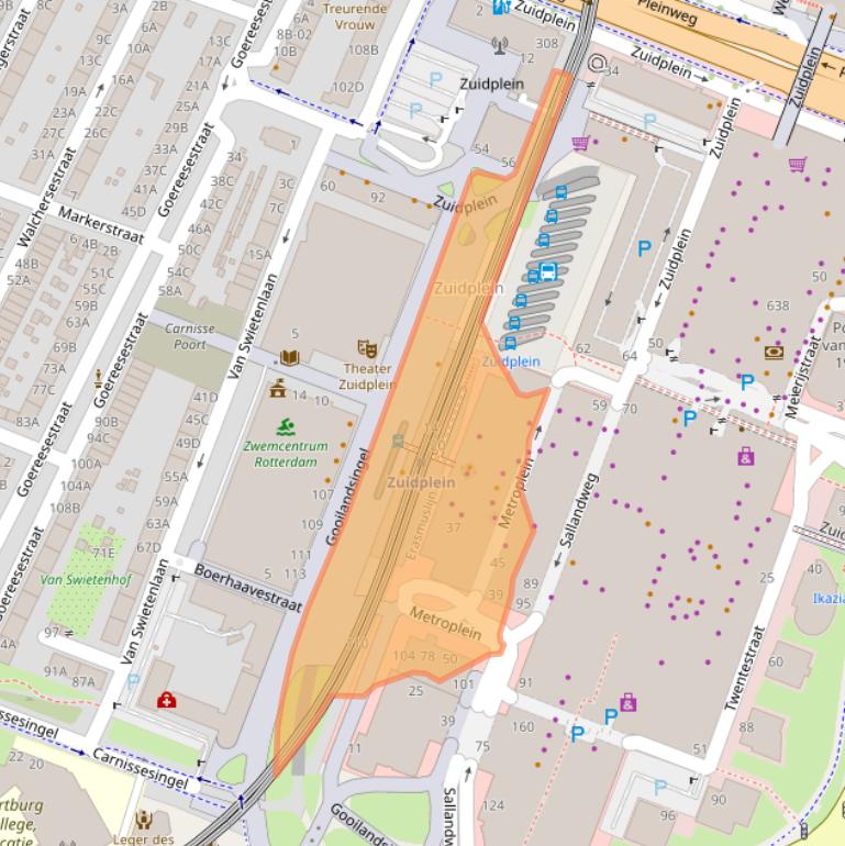 Kaart van postcodegebied 3083BB.