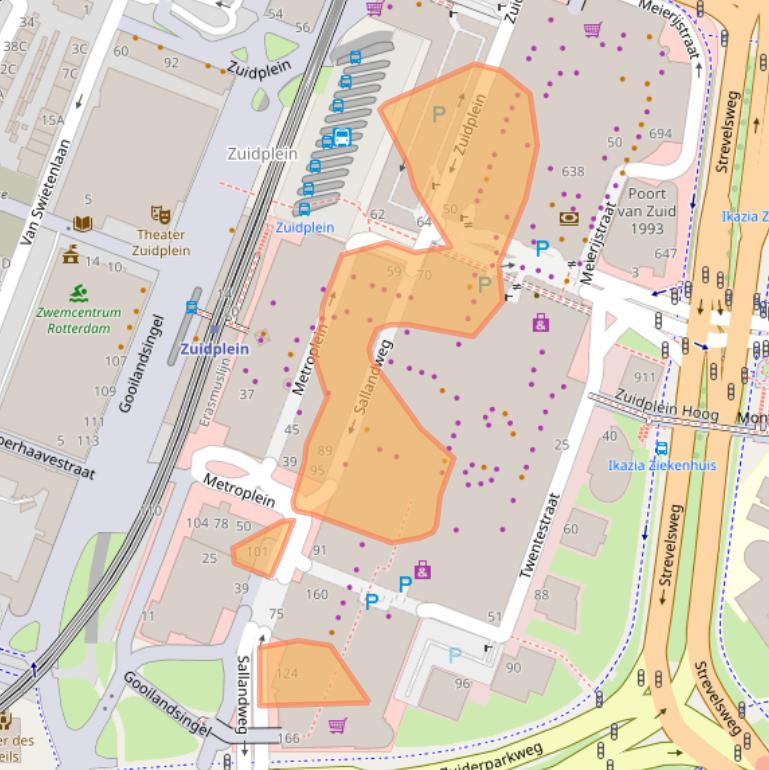 Kaart van postcodegebied 3083BC.