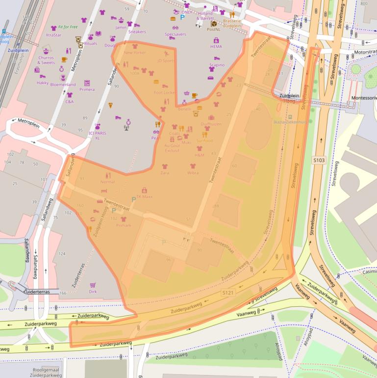 Kaart van postcodegebied 3083BD.