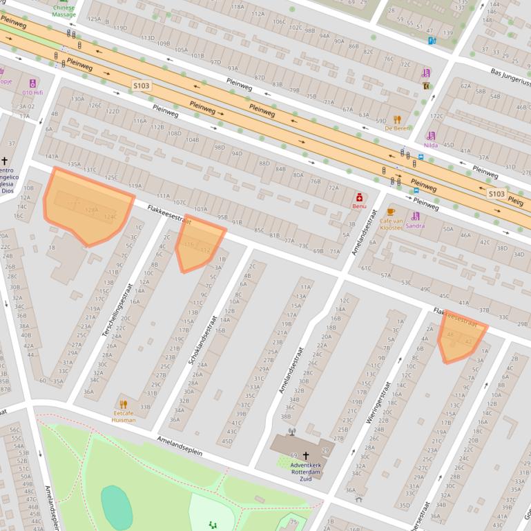 Kaart van postcodegebied 3083CH.