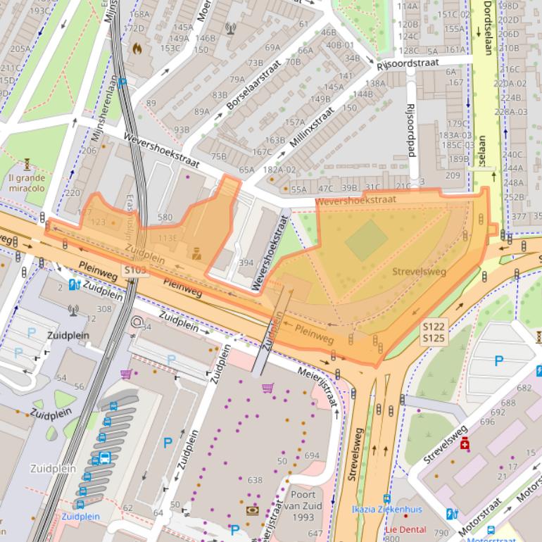 Kaart van postcodegebied 3083CN.