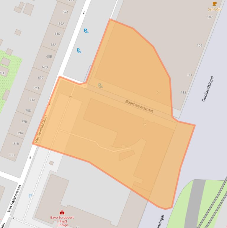 Kaart van postcodegebied 3083DA.