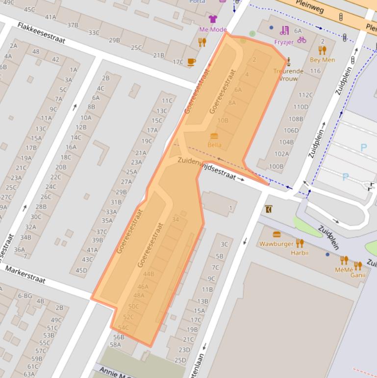 Kaart van postcodegebied 3083DJ.