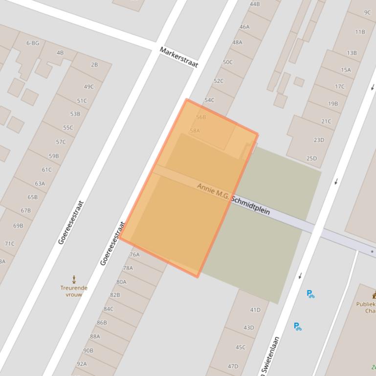 Kaart van postcodegebied 3083DK.