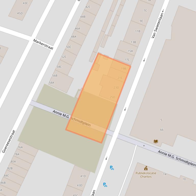 Kaart van postcodegebied 3083DS.