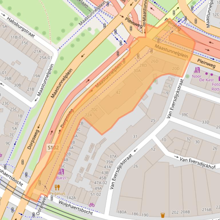 Kaart van postcodegebied 3083EA.