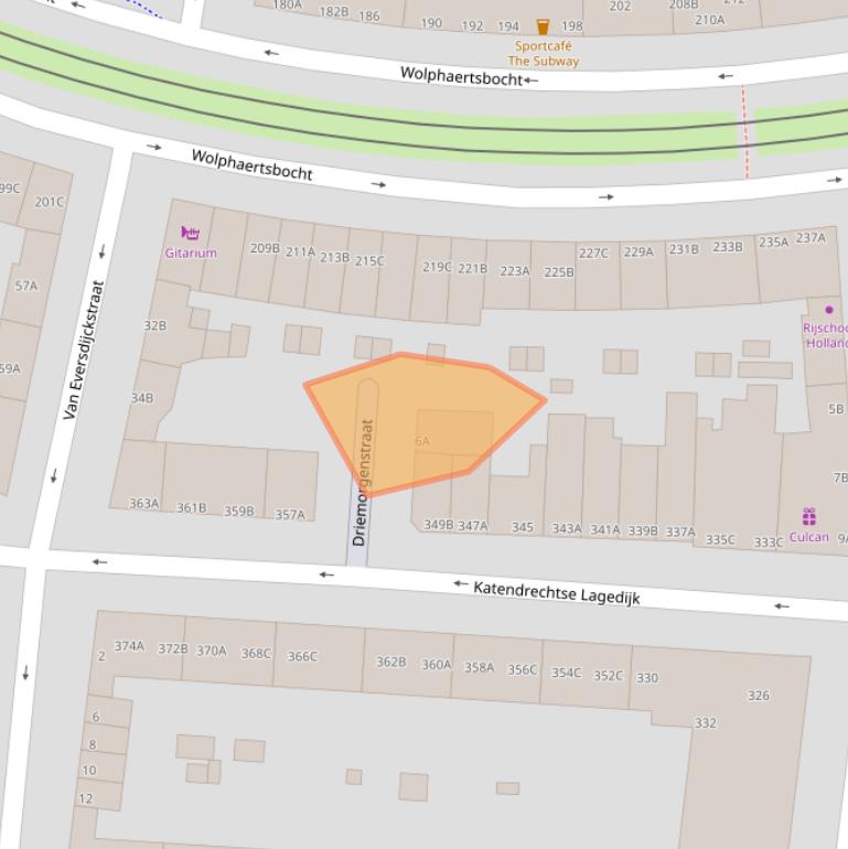 Kaart van postcodegebied 3083GA.