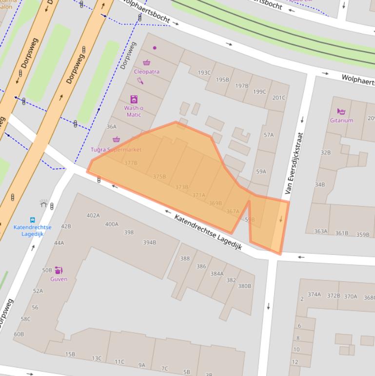 Kaart van postcodegebied 3083GJ.