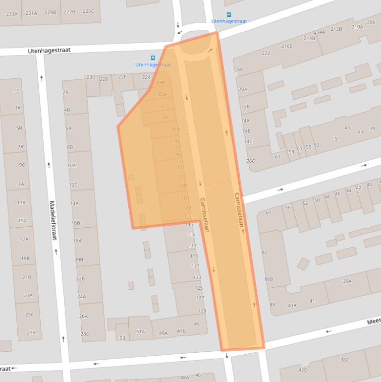 Kaart van postcodegebied 3083HD.