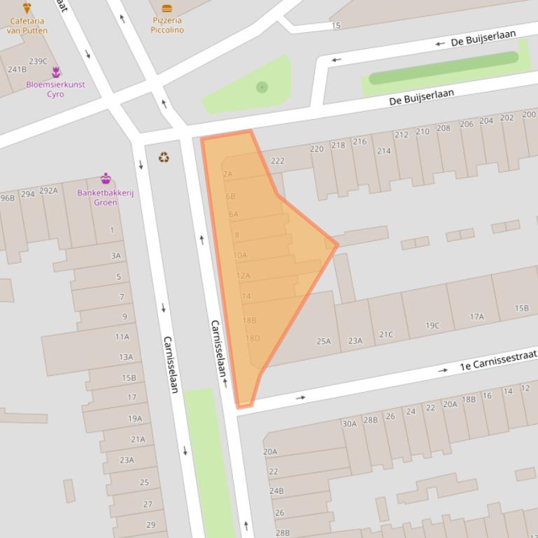 Kaart van postcodegebied 3083HH.