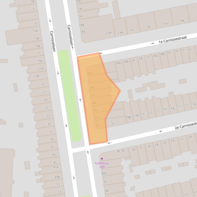 Kaart van postcodegebied 3083HJ.