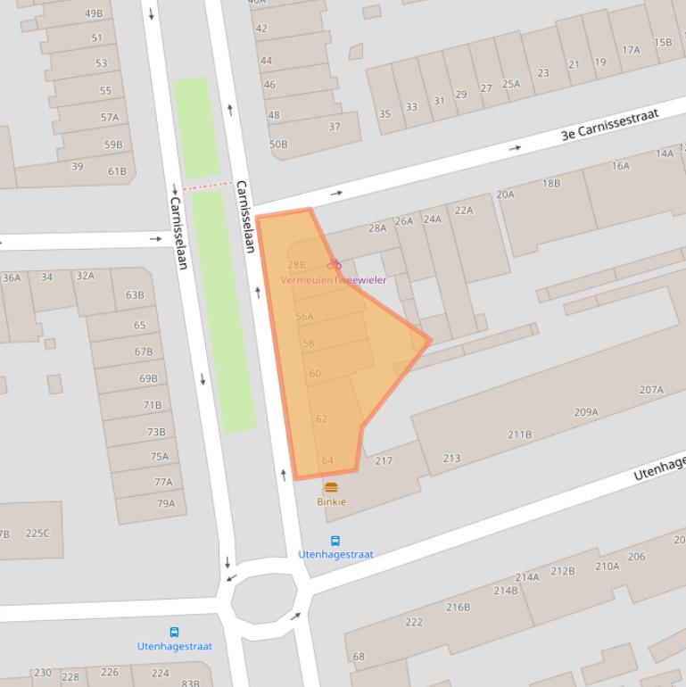 Kaart van postcodegebied 3083HL.