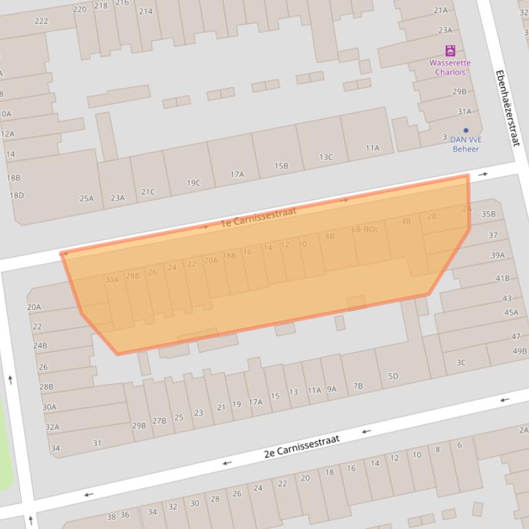 Kaart van postcodegebied 3083JD.