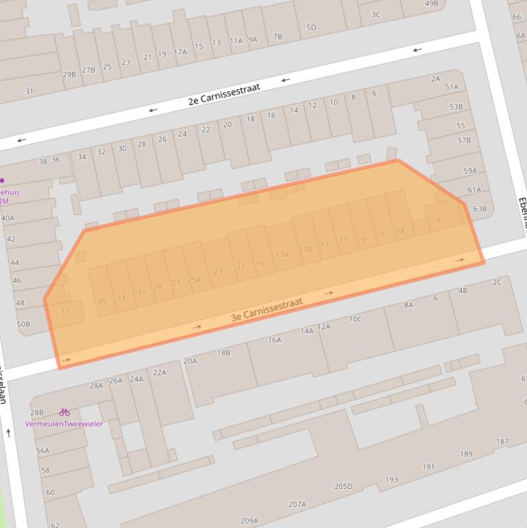 Kaart van postcodegebied 3083JH.