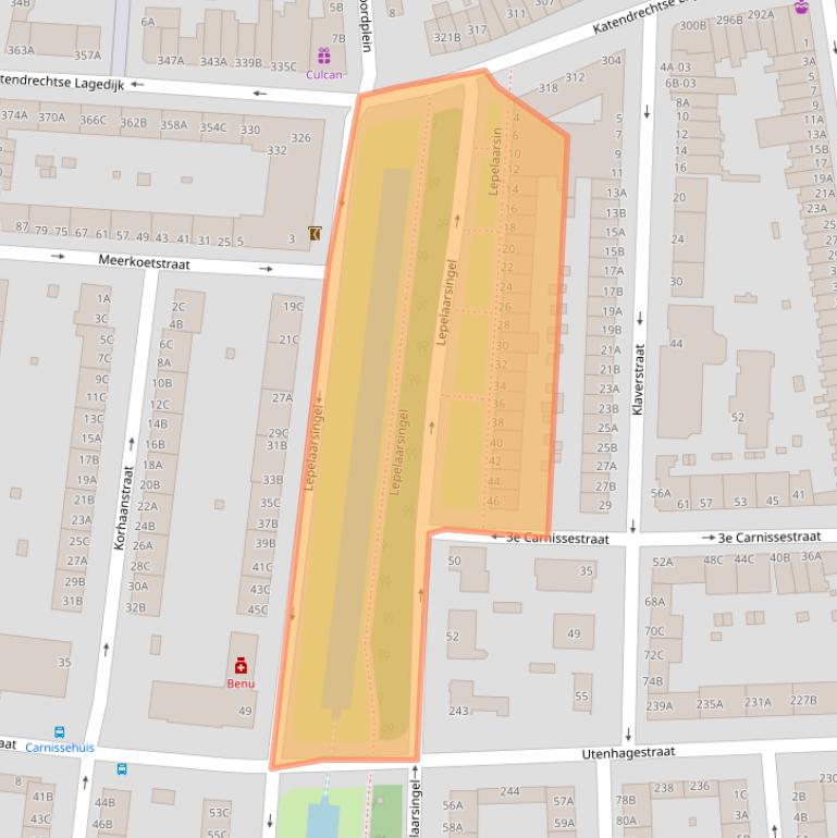 Kaart van postcodegebied 3083KJ.
