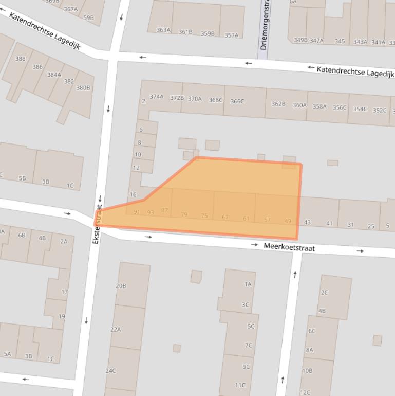 Kaart van postcodegebied 3083KS.