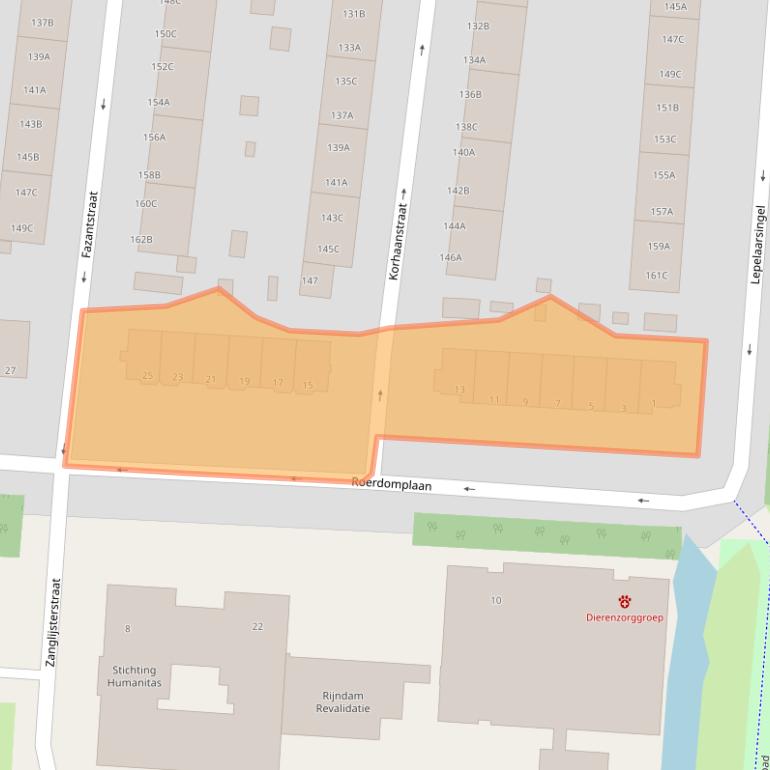 Kaart van postcodegebied 3083KT.