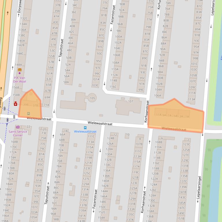 Kaart van postcodegebied 3083KW.