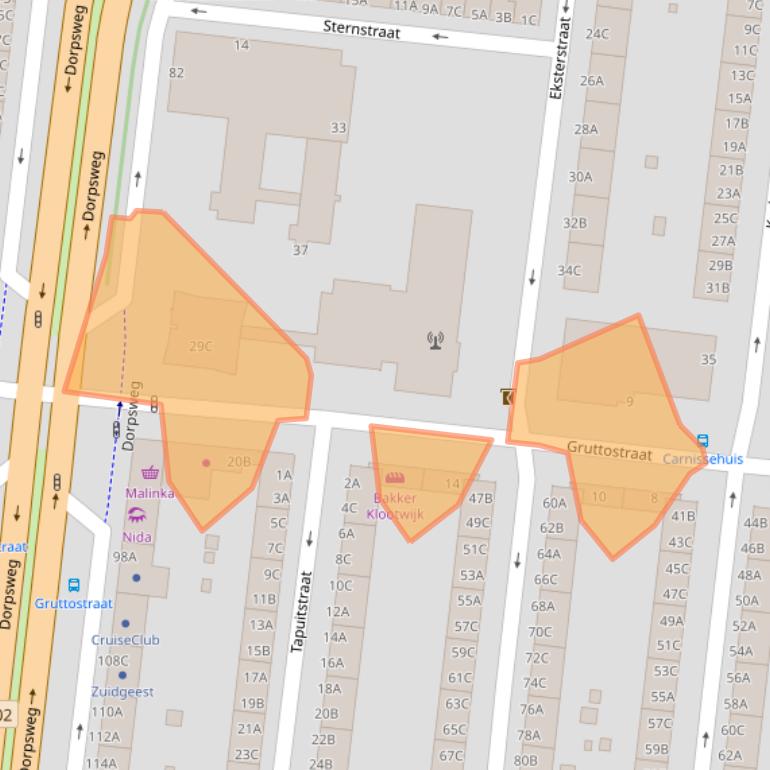Kaart van postcodegebied 3083KZ.