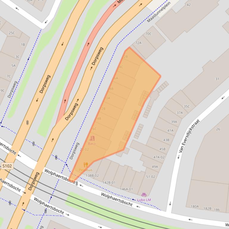 Kaart van postcodegebied 3083LA.