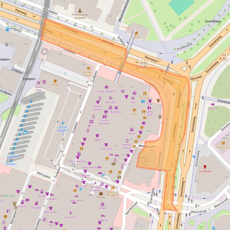 Kaart van postcodegebied 3083LR.