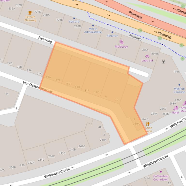 Kaart van postcodegebied 3083MC.