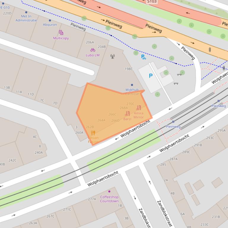 Kaart van postcodegebied 3083MX.