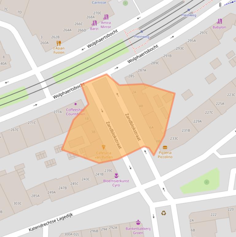 Kaart van postcodegebied 3083MZ.