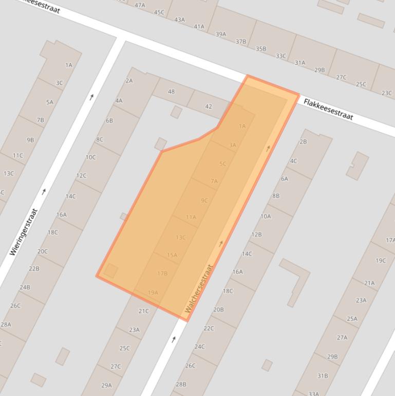 Kaart van postcodegebied 3083NC.