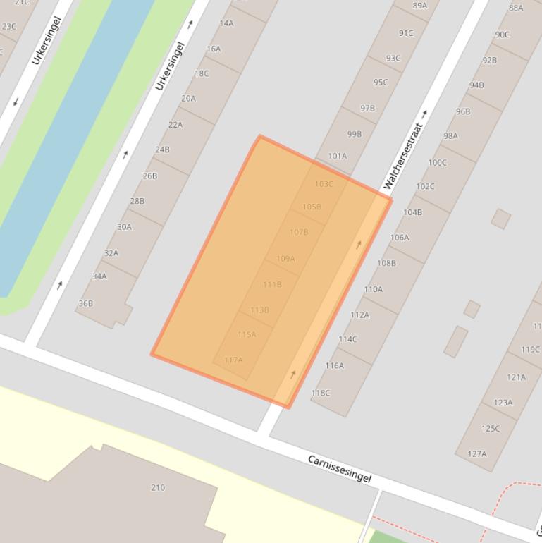 Kaart van postcodegebied 3083NK.