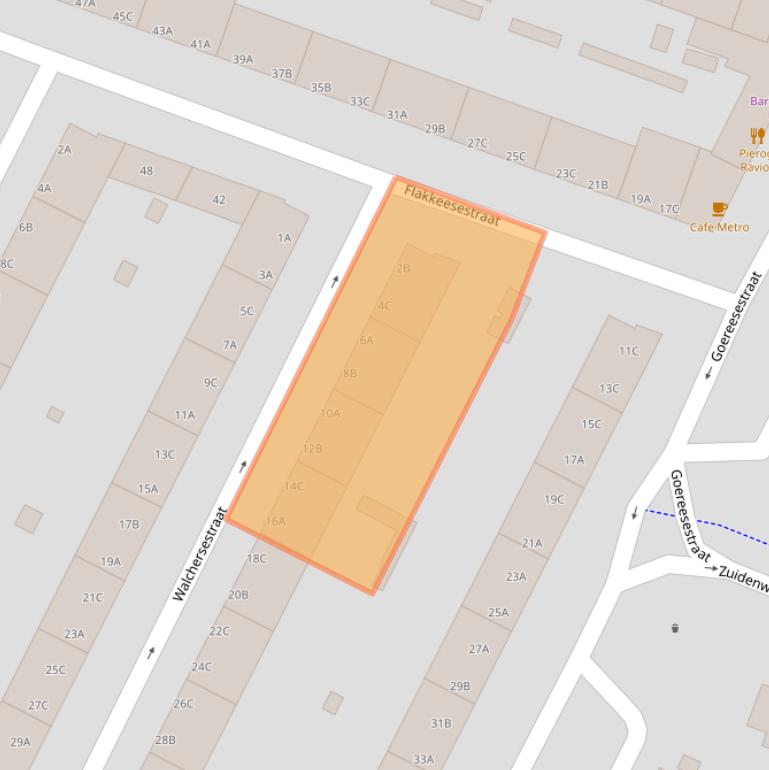 Kaart van postcodegebied 3083NL.