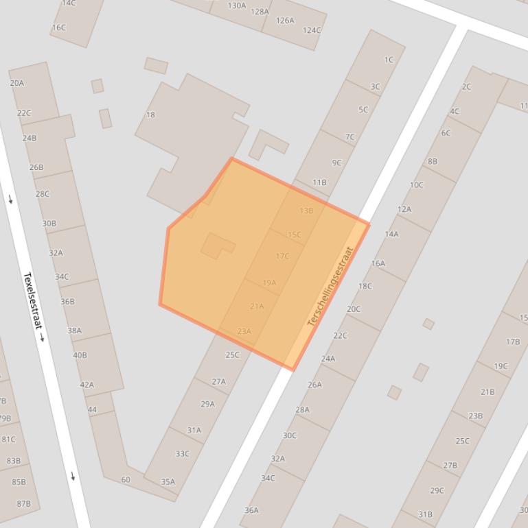 Kaart van postcodegebied 3083PJ.