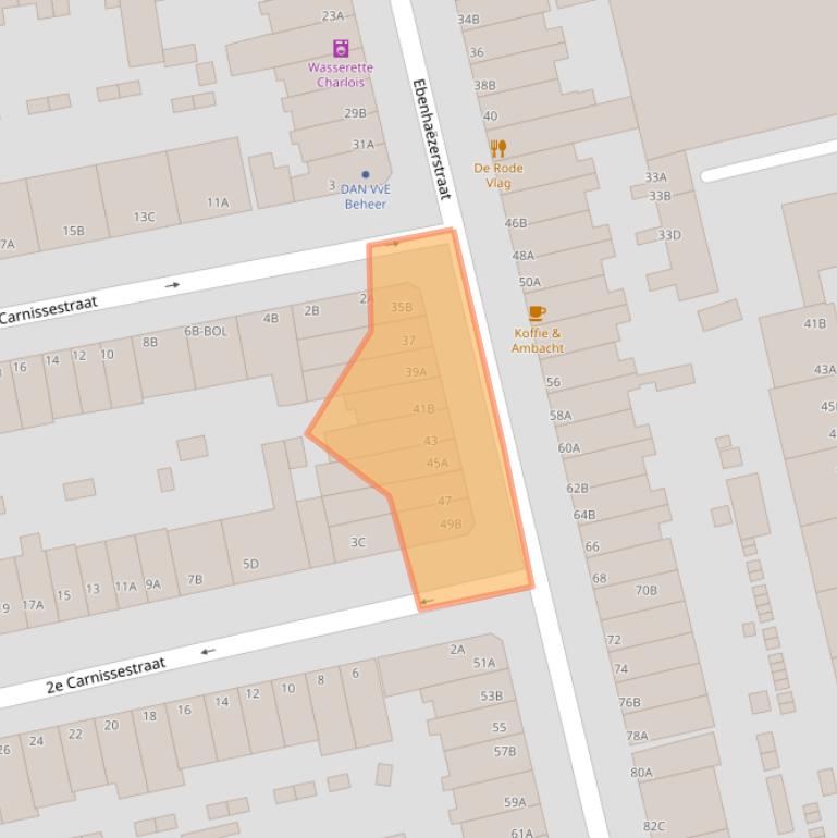 Kaart van postcodegebied 3083RE.