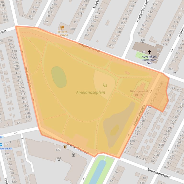 Kaart van postcodegebied 3083SB.