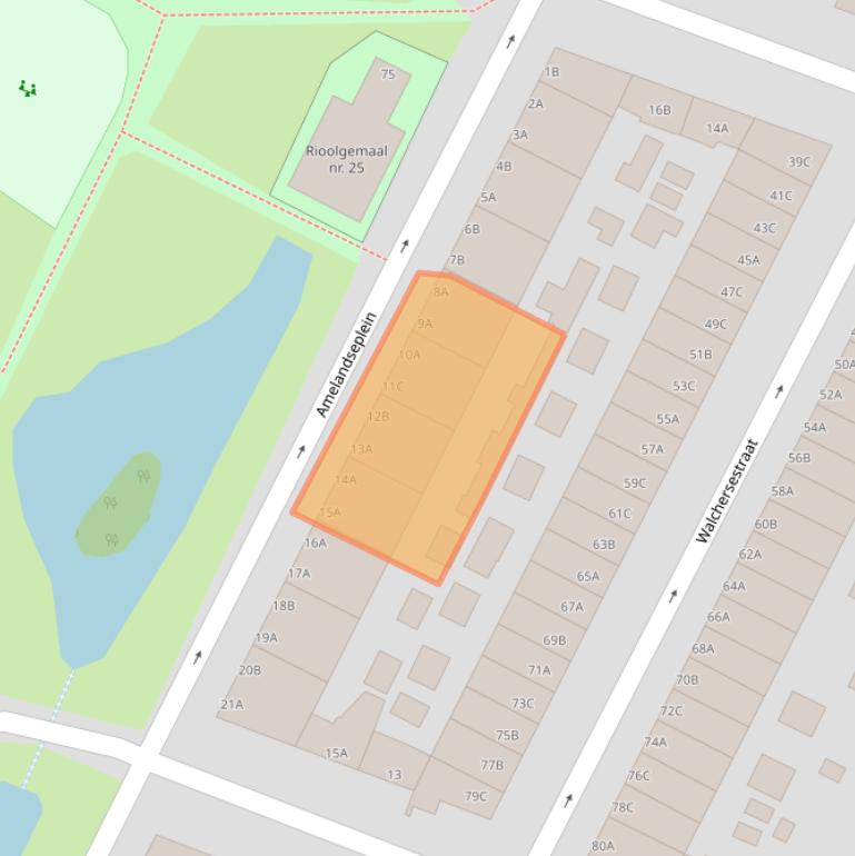 Kaart van postcodegebied 3083SC.