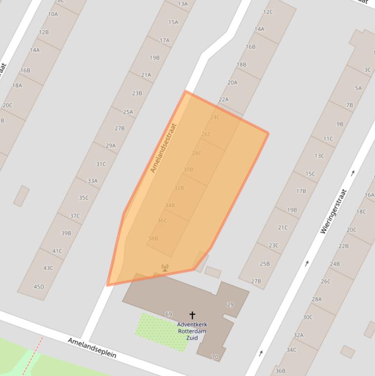 Kaart van postcodegebied 3083SR.