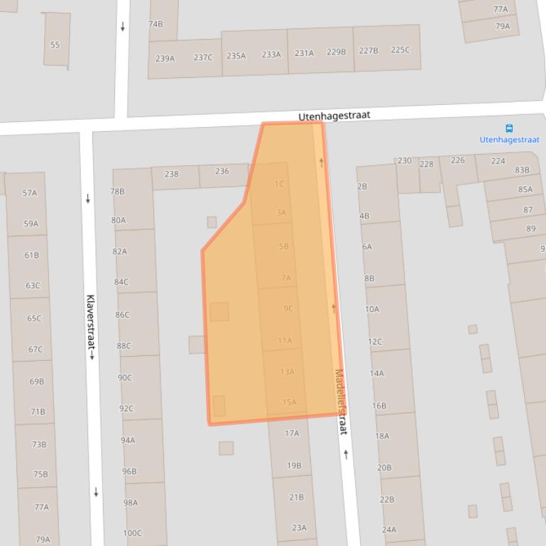 Kaart van postcodegebied 3083TA.