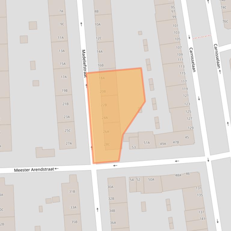 Kaart van postcodegebied 3083TG.