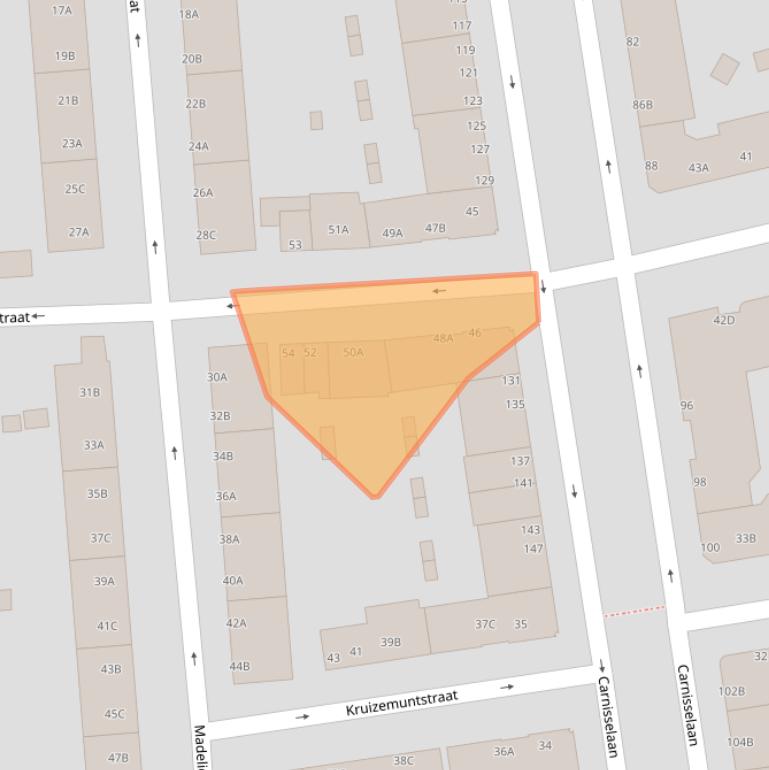 Kaart van postcodegebied 3083TS.