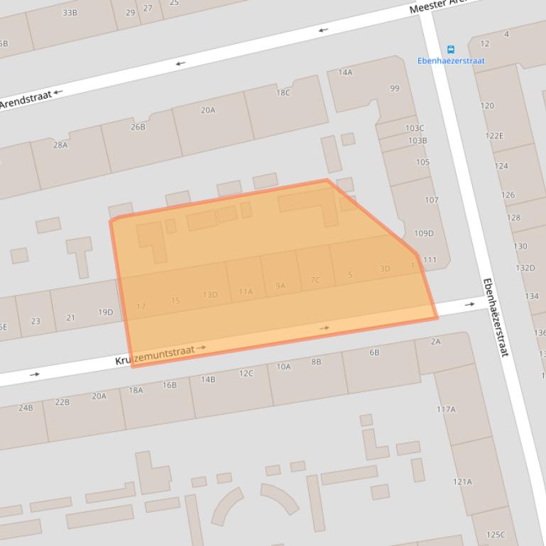 Kaart van postcodegebied 3083TT.