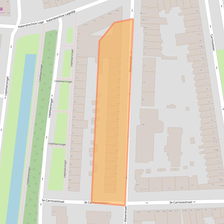 Kaart van postcodegebied 3083VA.