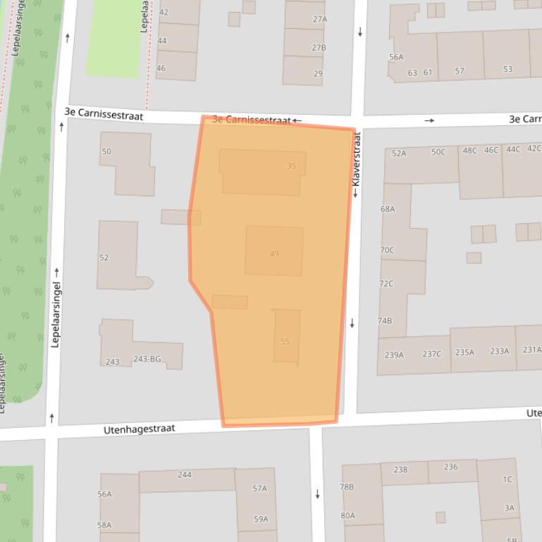 Kaart van postcodegebied 3083VB.
