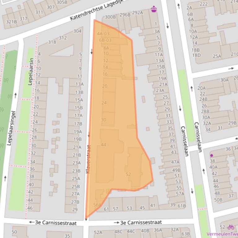 Kaart van postcodegebied 3083VH.