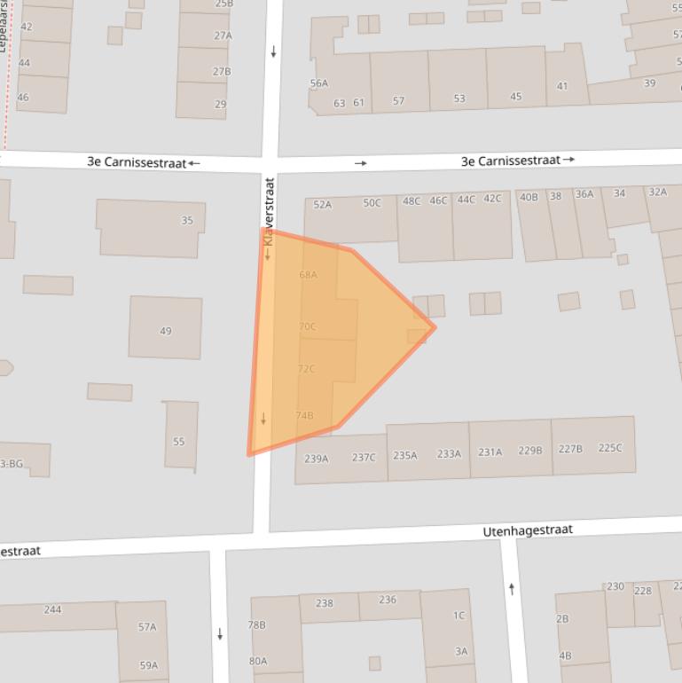 Kaart van postcodegebied 3083VJ.