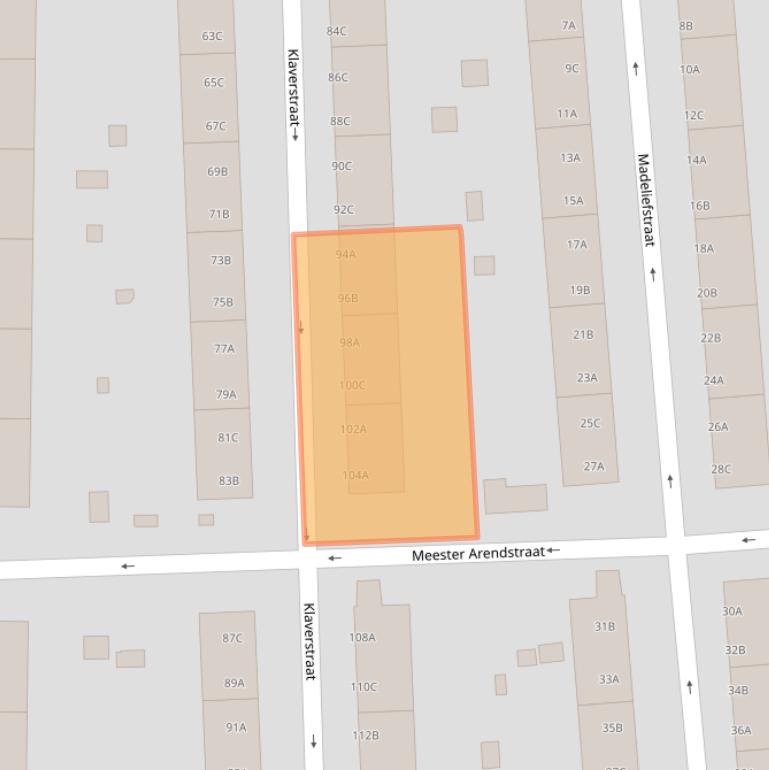 Kaart van postcodegebied 3083VL.