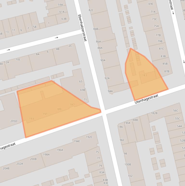 Kaart van postcodegebied 3083VP.
