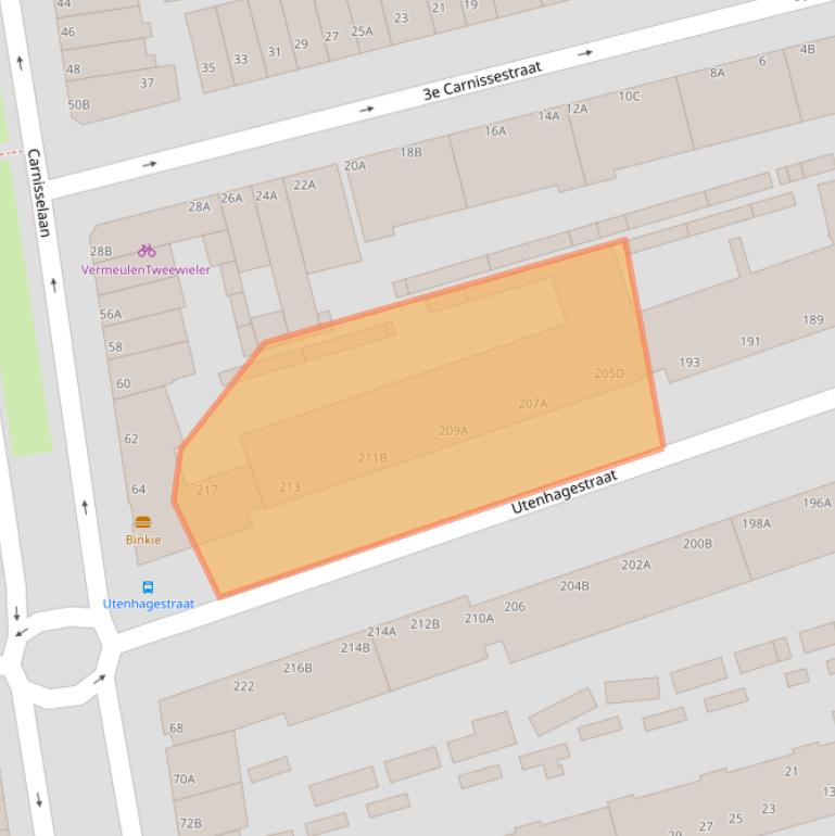 Kaart van postcodegebied 3083VR.
