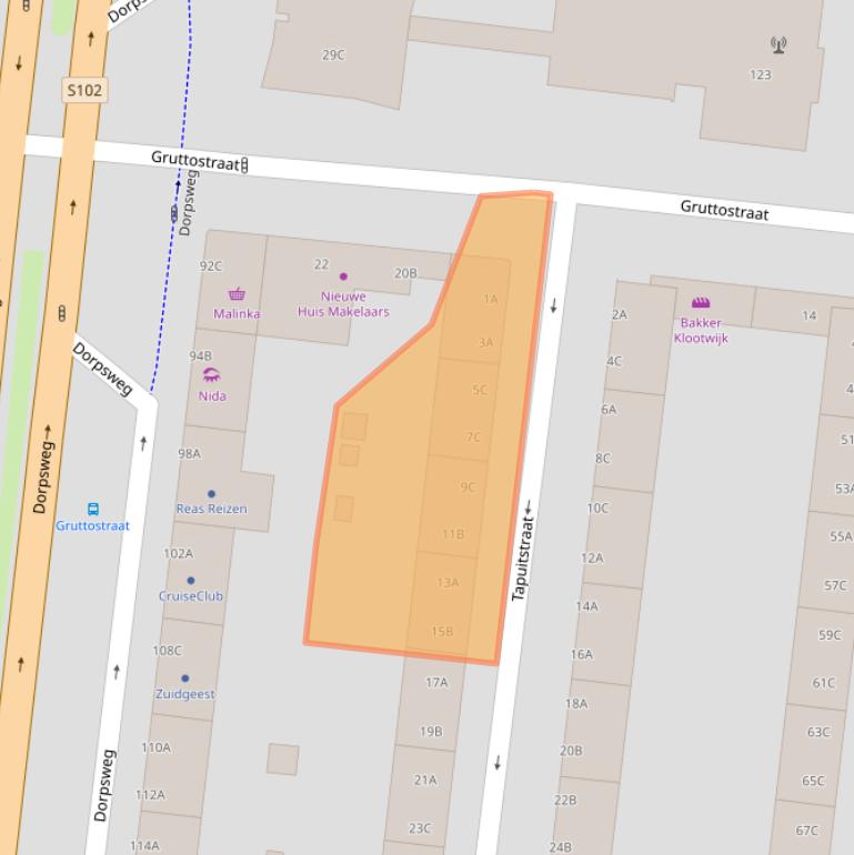 Kaart van postcodegebied 3083WC.